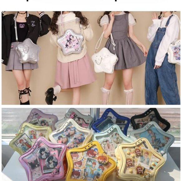 Y2K Aesthetic Kawaii Ita Bag - Adjustable Strap Star Pins Display Backpack - Picture 9 of 9